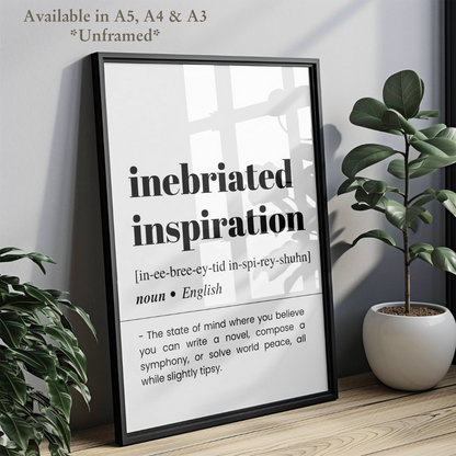Inebriated Inspiration Definition Poster