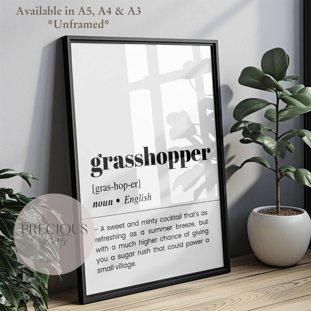 Grasshopper Word Definition Poster