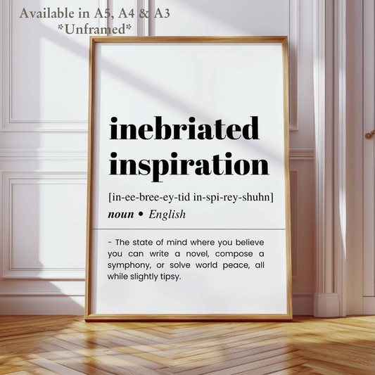 Inebriated Inspiration Definition Poster