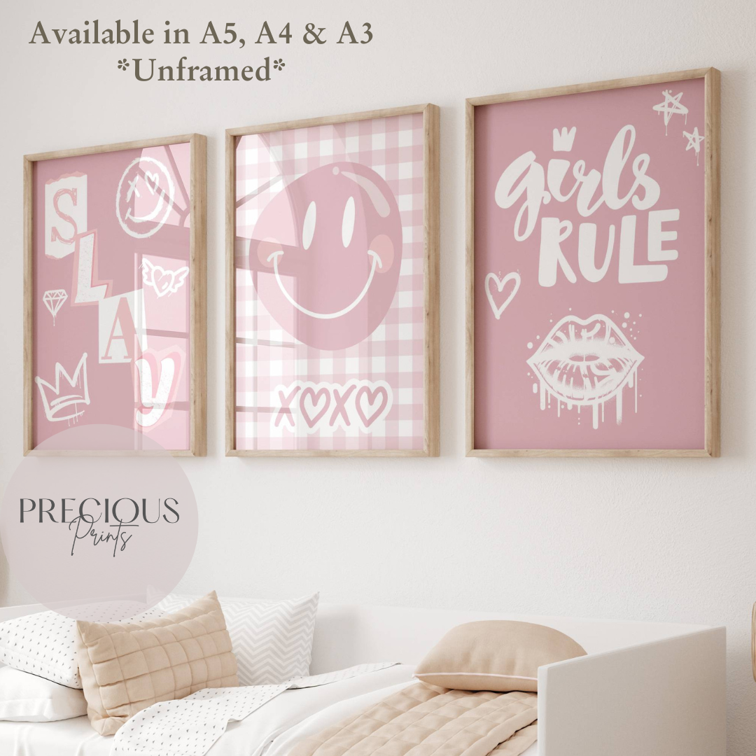 Set of 3 Pink Slay Posters
