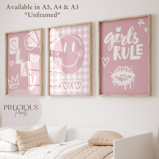 Set of 3 Pink Slay Posters