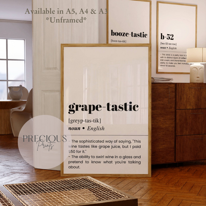 Grape-tastic Word Definition Poster