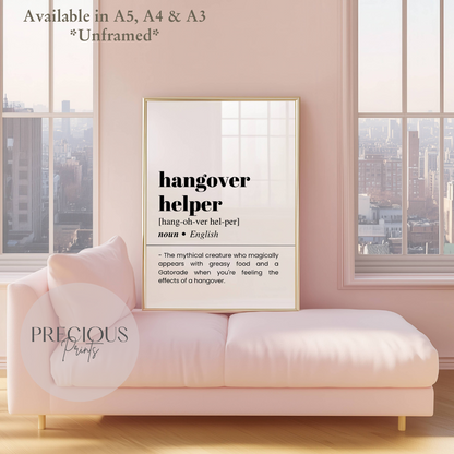 Hang over helper Definition Poster