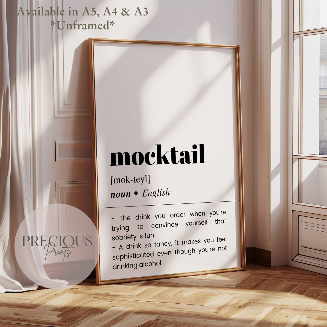 Mocktail Definition Funny Poster