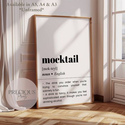 Mocktail Definition Funny Poster