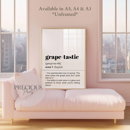 Grape-tastic Word Definition Poster