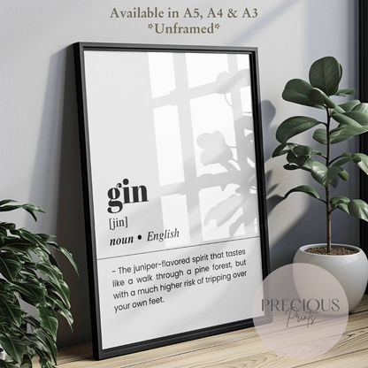 Gin Word Definition Poster