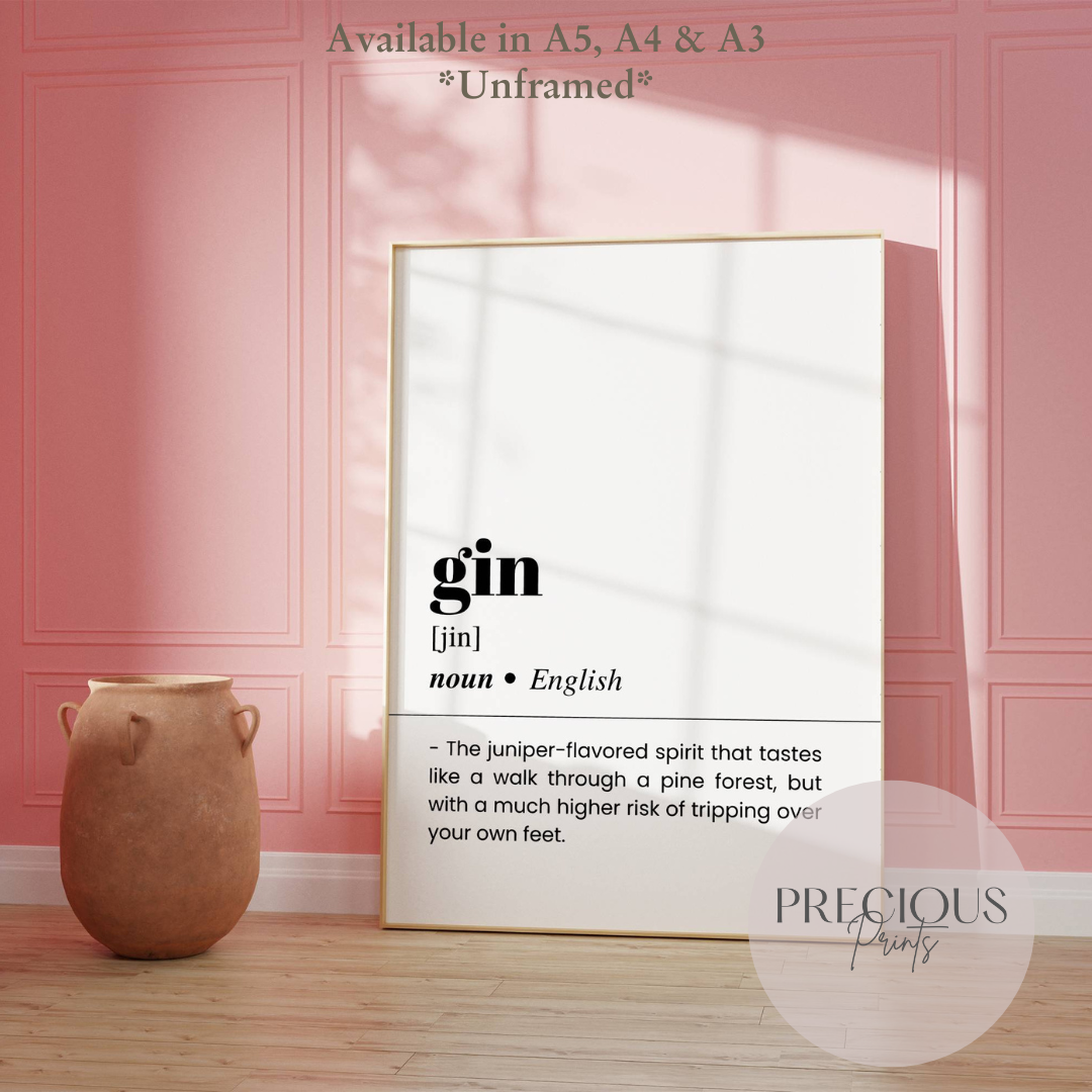 Gin Word Definition Poster