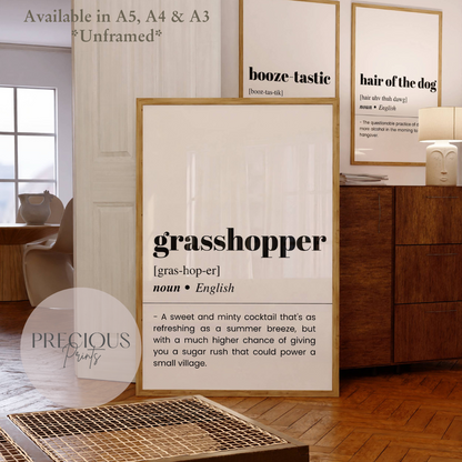 Grasshopper Word Definition Poster