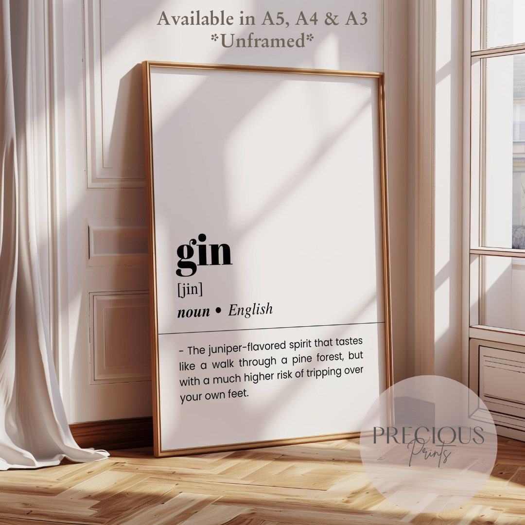 Gin Word Definition Poster