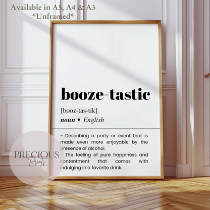 Booze-tastic Definition Poster