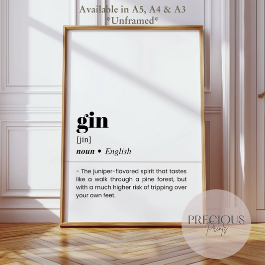 Gin Word Definition Poster