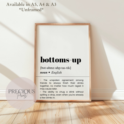 Bottoms up Definition Poster