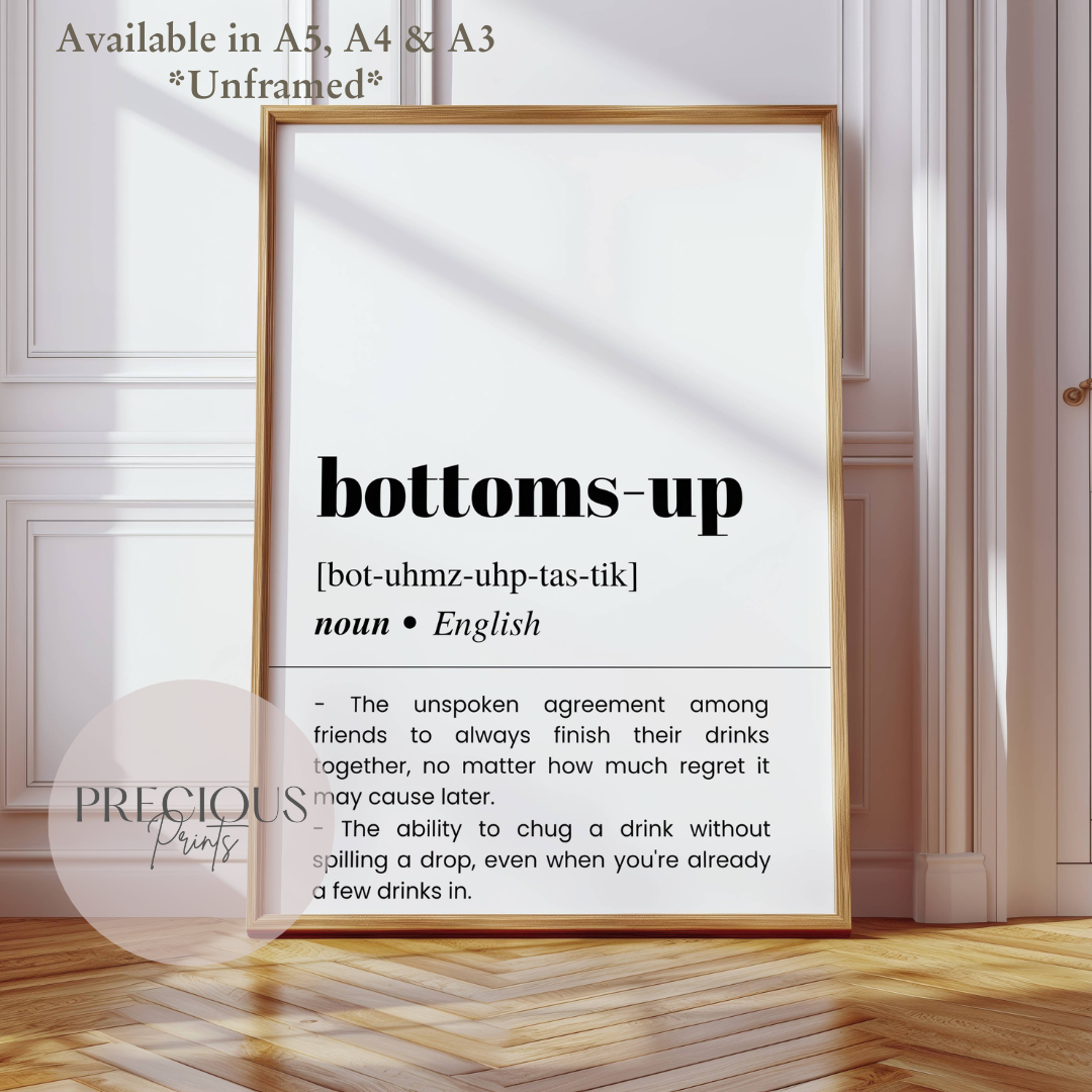 Bottoms up Definition Poster