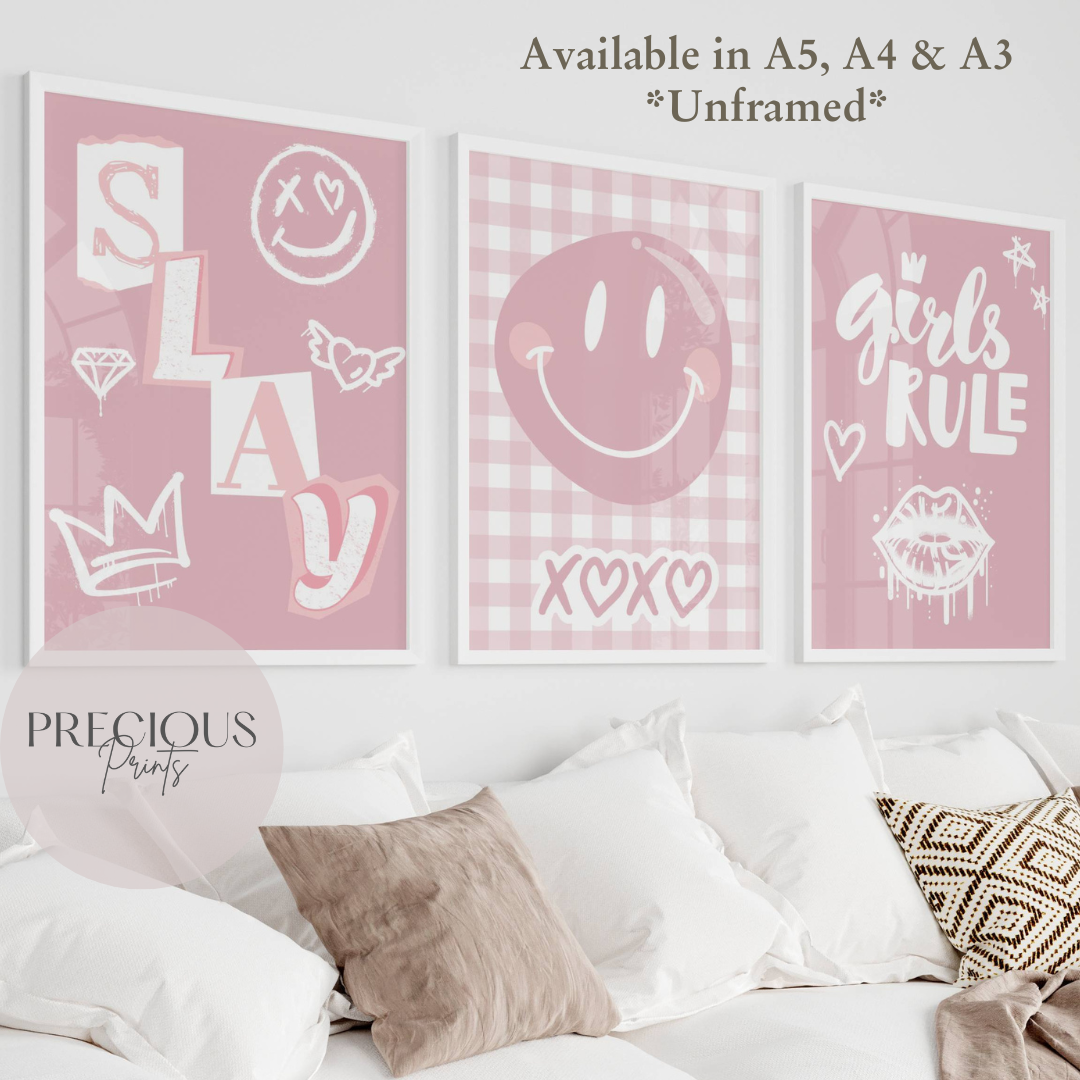 Set of 3 Pink Slay Posters