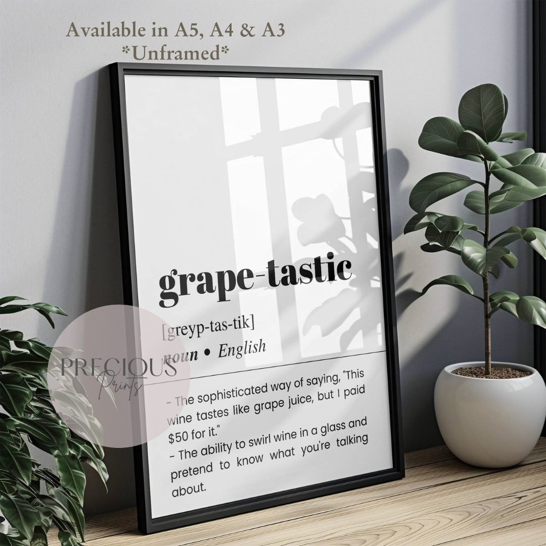 Grape-tastic Word Definition Poster