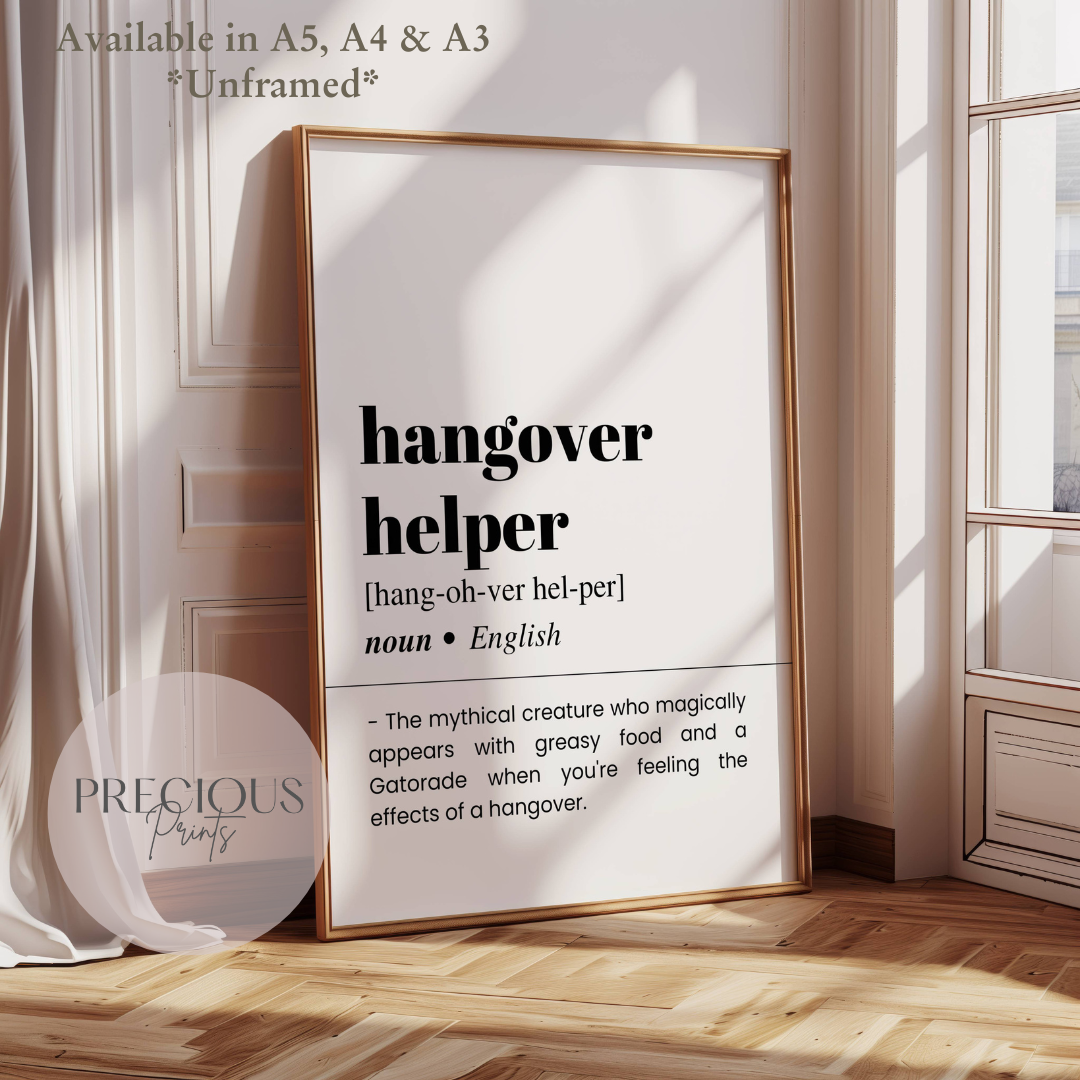 Hang over helper Definition Poster