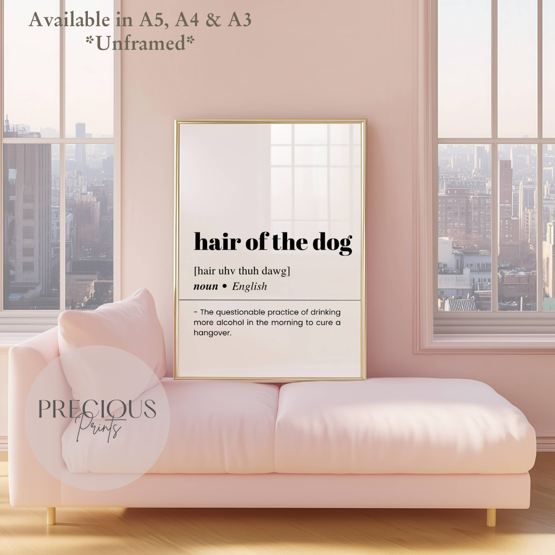 Hair of the dog Word Definition Poster