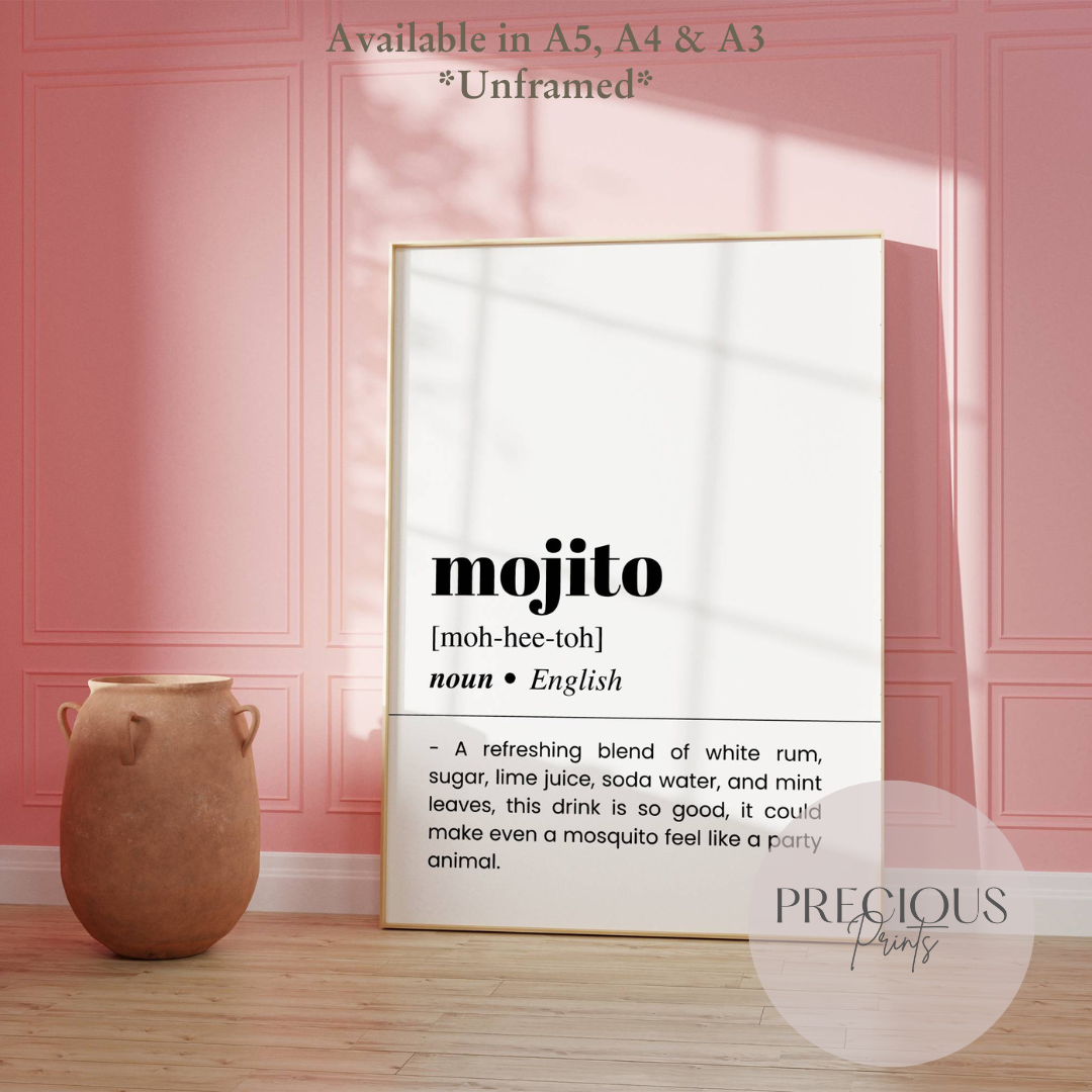 Mojito Word Definition Poster
