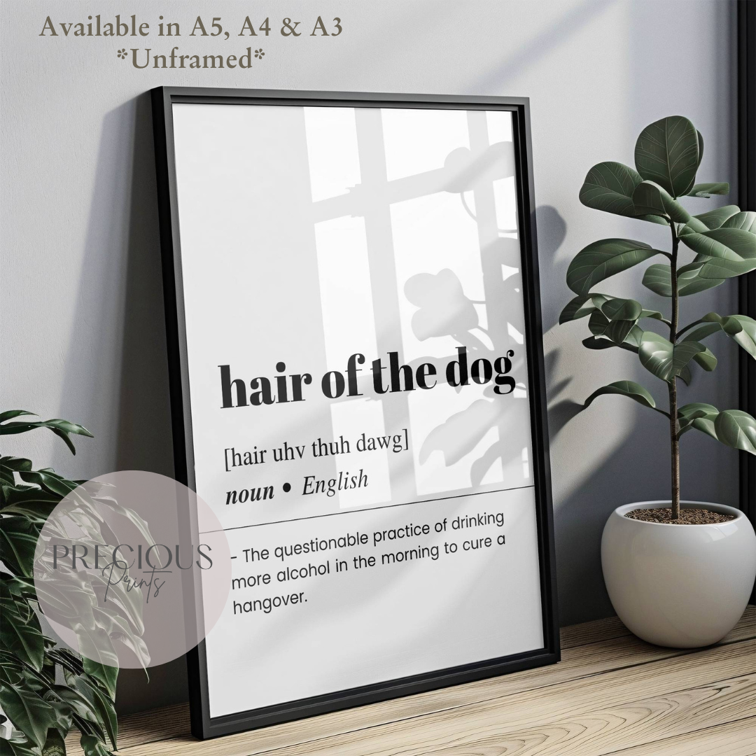 Hair of the dog Word Definition Poster