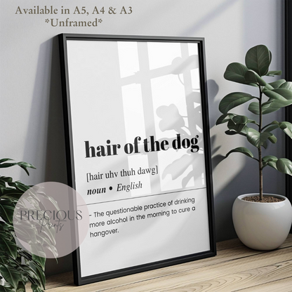 Hair of the dog Word Definition Poster