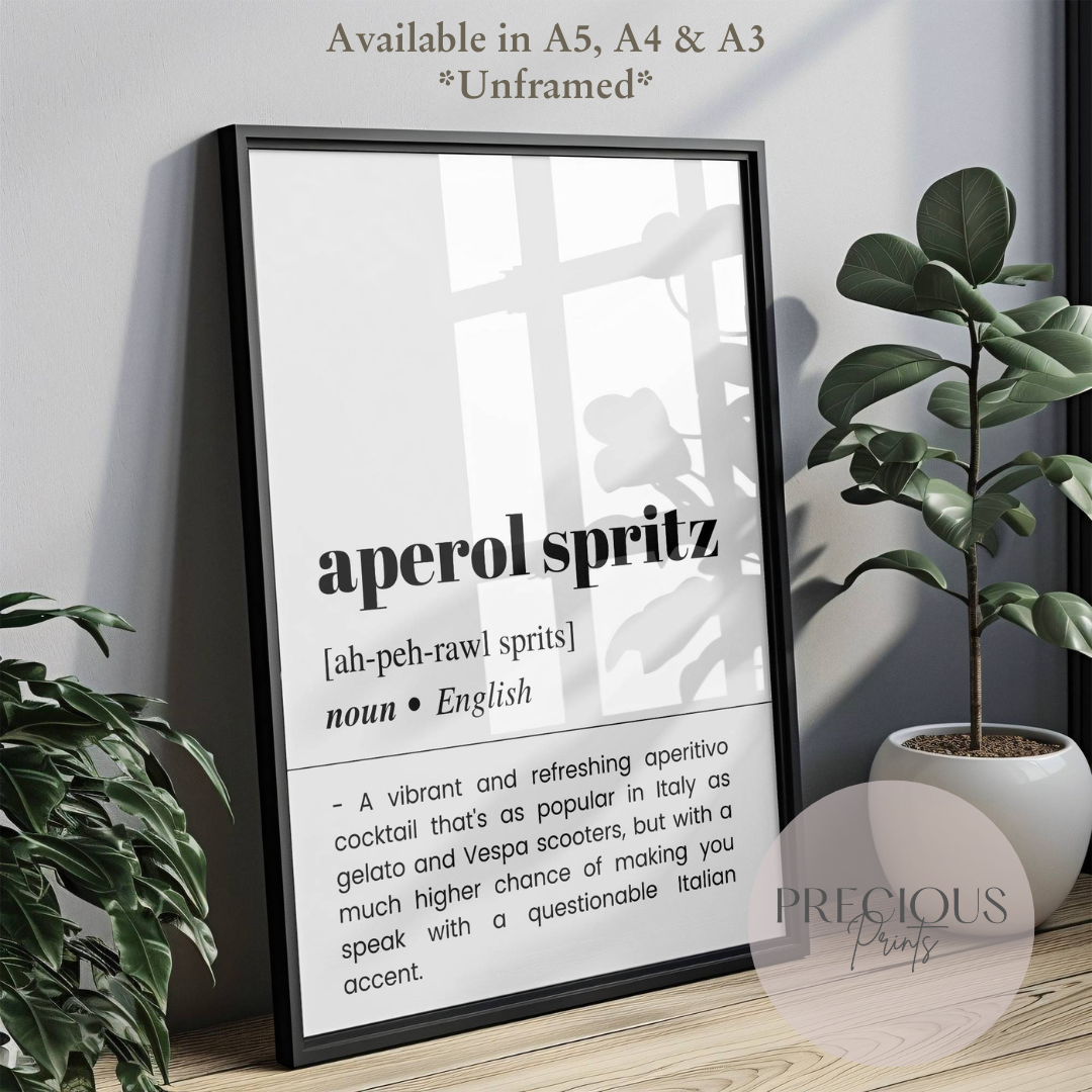 Aperol Spritz Word Definition Poster