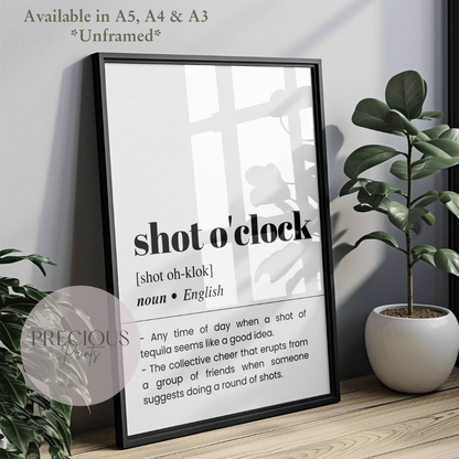 Shot O'clock Definition Poster