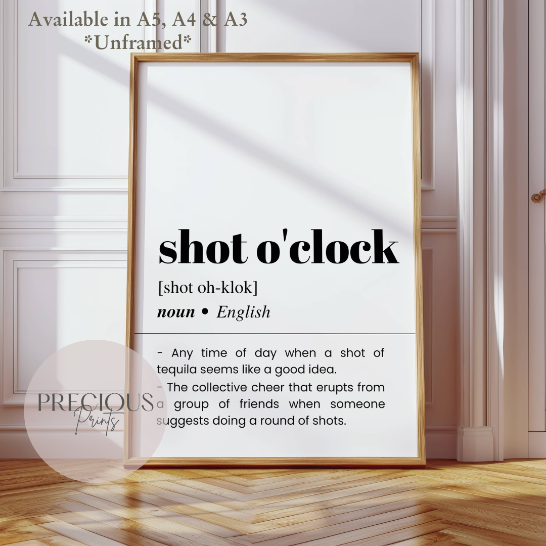 Shot O'clock Definition Poster