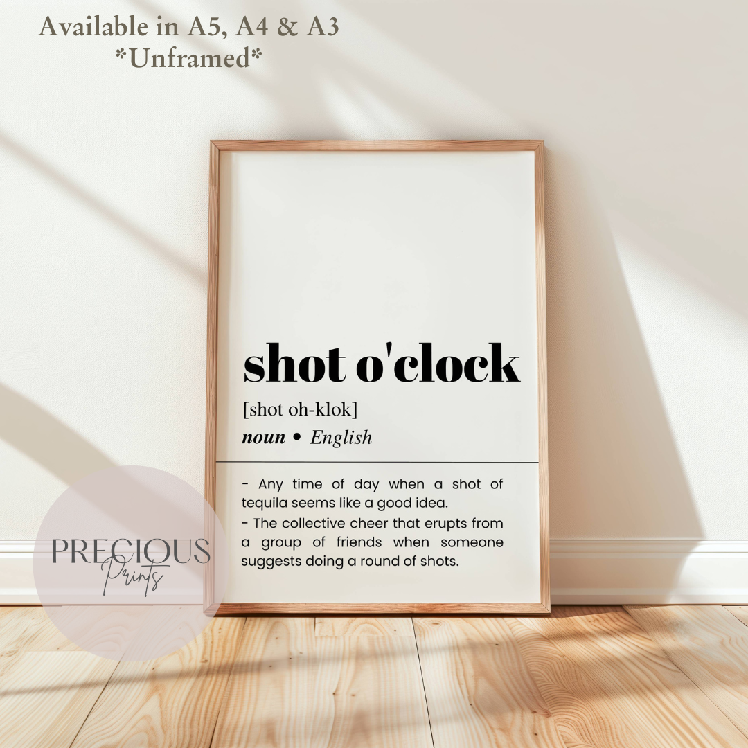 Shot O'clock Definition Poster