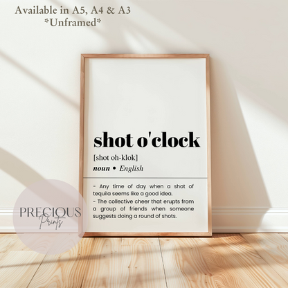 Shot O'clock Definition Poster