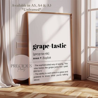 Grape-tastic Word Definition Poster