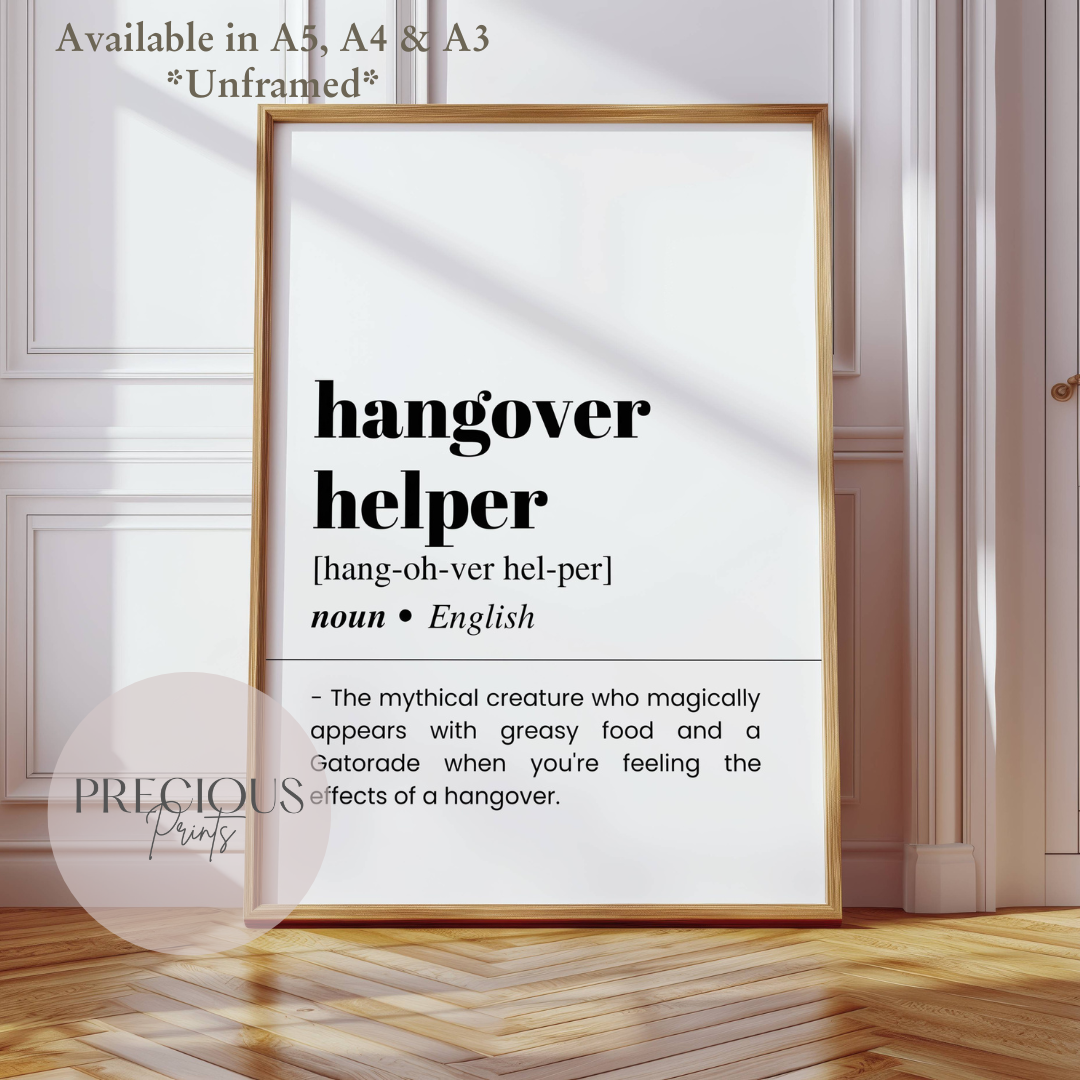 Hang over helper Definition Poster