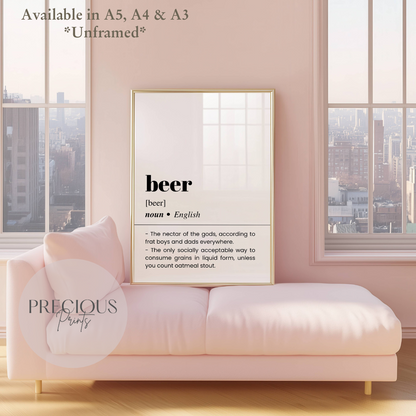 Beer Word Definition Poster