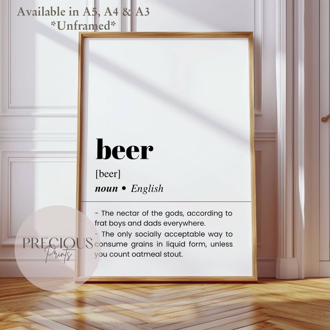 Beer Word Definition Poster