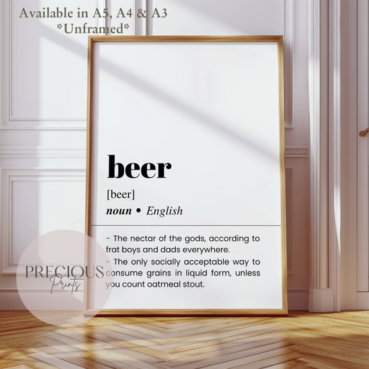 Beer Word Definition Poster