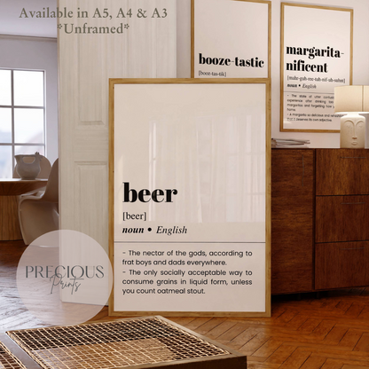 Beer Word Definition Poster