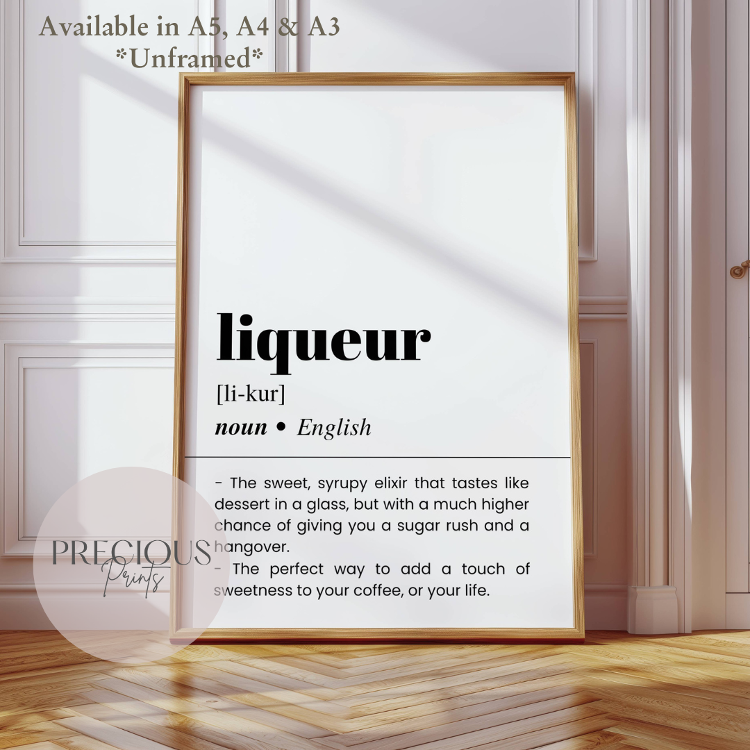 Liqueur Definition Poster