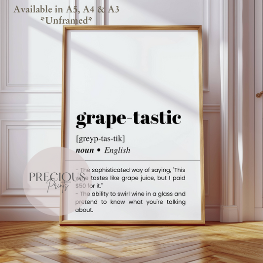 Grape-tastic Word Definition Poster