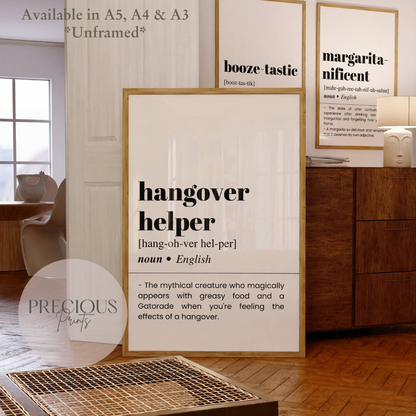 Hang over helper Definition Poster