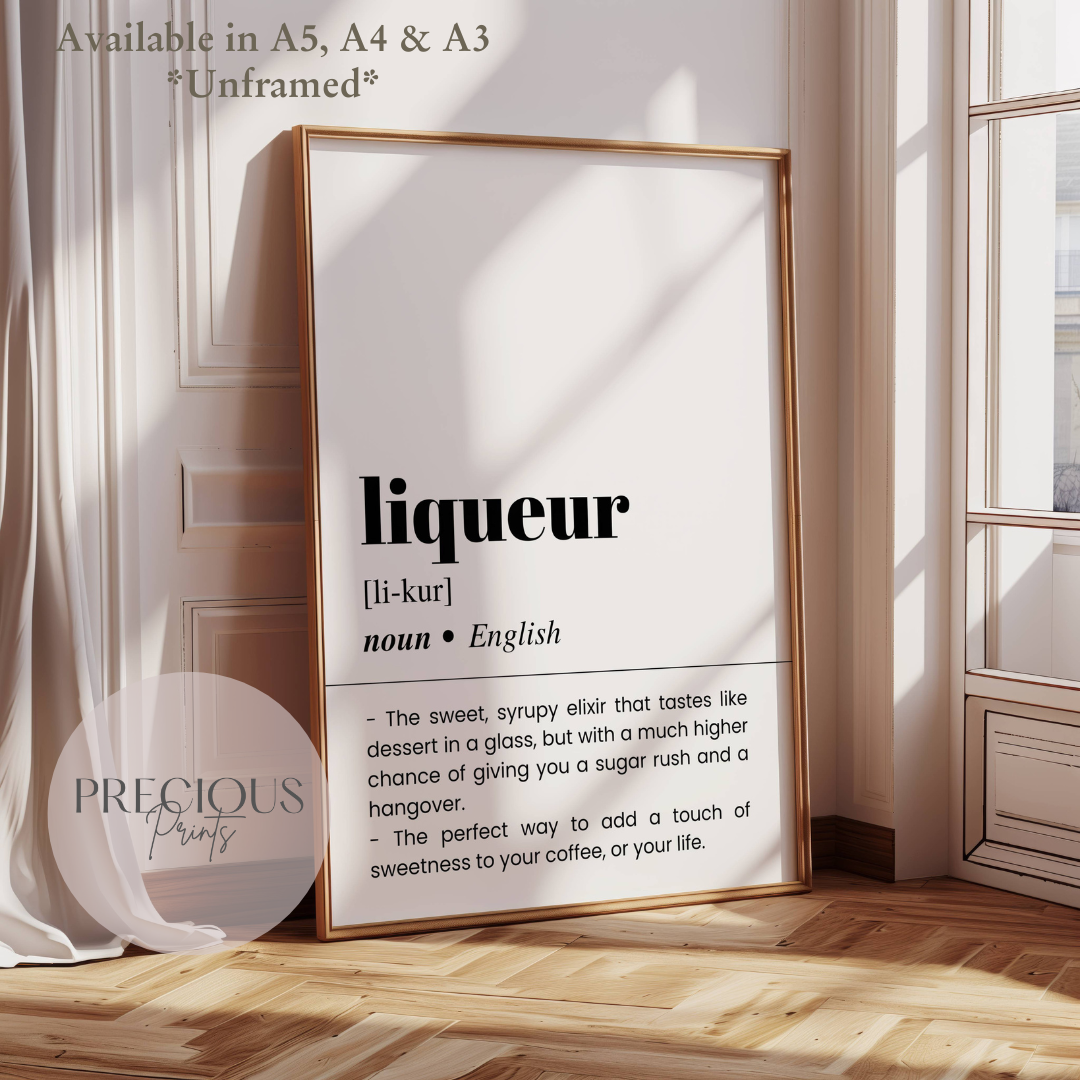 Liqueur Definition Poster