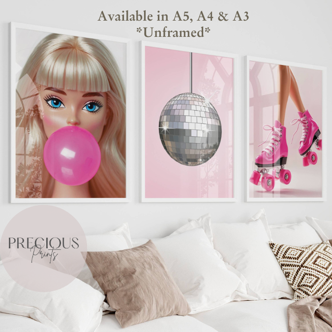 Set of 3 Barbie Prints