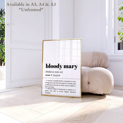 Bloody Mary Definition Poster