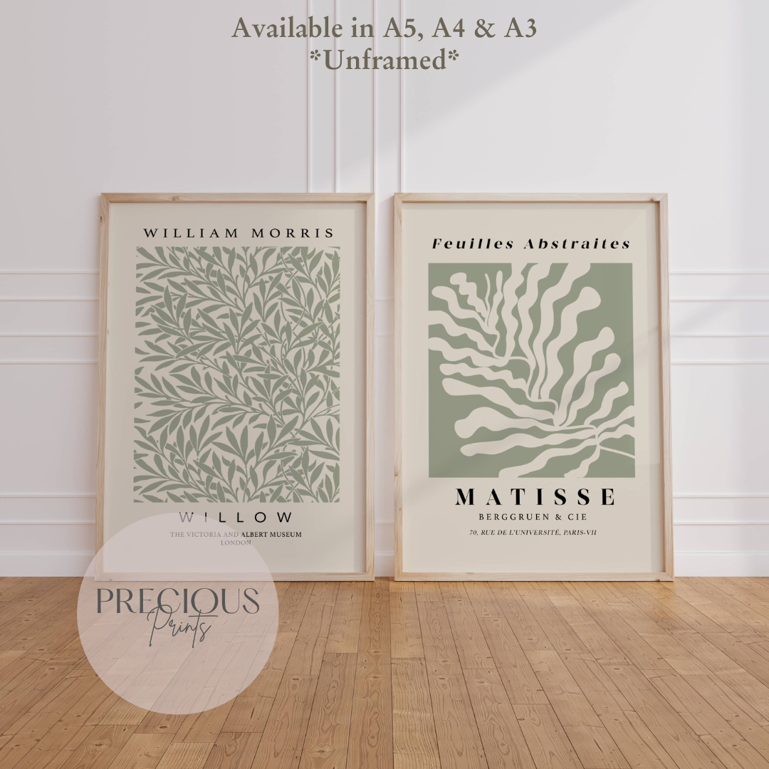 Set of 2 Matisse & William Morris 'Willow' Prints