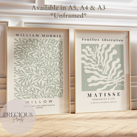 Set of 2 Matisse & William Morris 'Willow' Prints