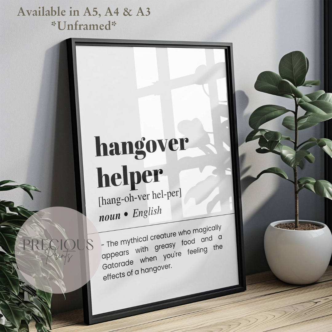 Hang over helper Definition Poster