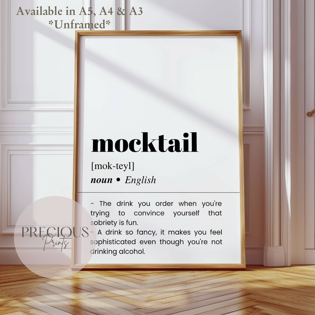Mocktail Definition Funny Poster