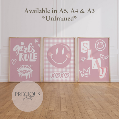 Set of 3 Pink Slay Posters