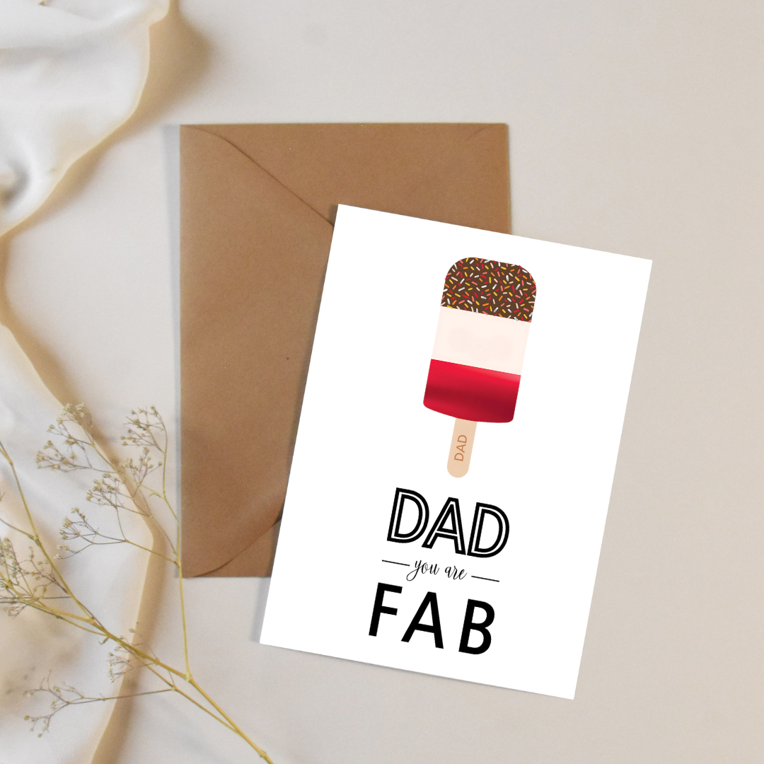 Funny Father's Day Card / Dad You Are Fab / Birthday Card / Dad Gift