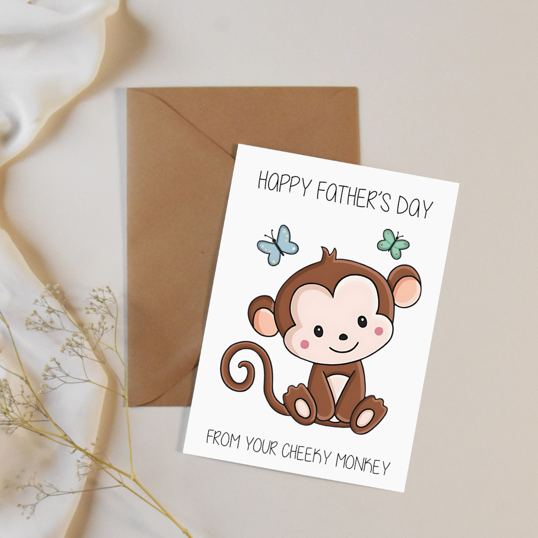 Father's Day Card / Daddy's Day Card / Cute Father's Day Card / Cheeky Monkey