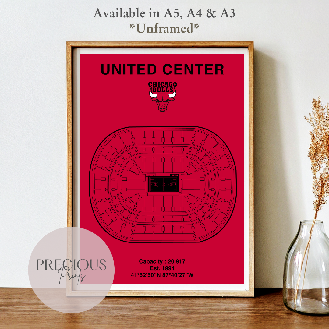 Chicago Bulls / United Center / American Baskell Poster